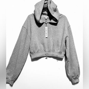 Stylish Gray Cropped Hoodie